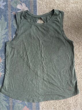Balance Collection Olive Green Sleeveless Tank with Keyhole Back